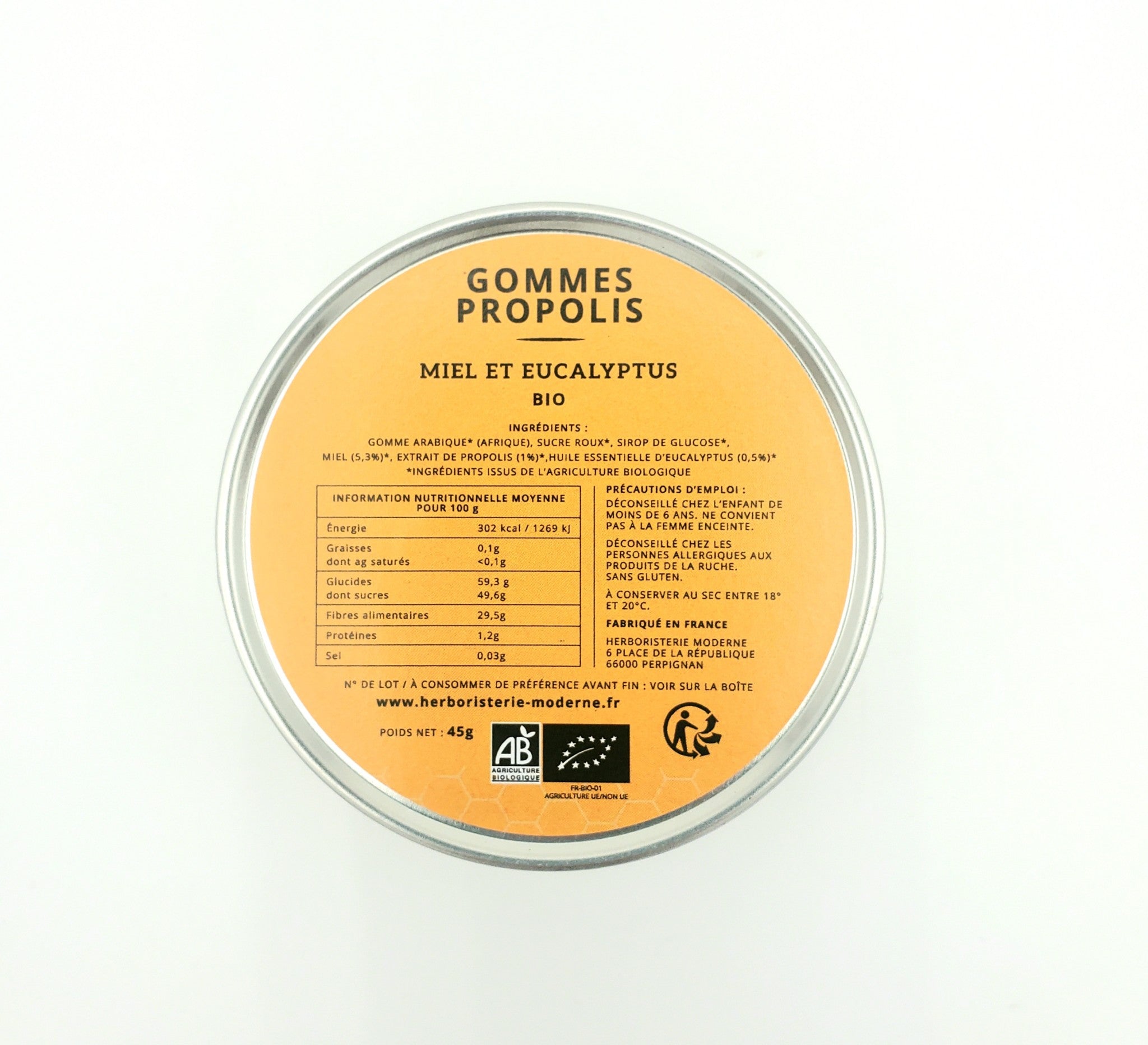 Gommes à la Propolis, au Miel et à l'Eucalyptus BIO