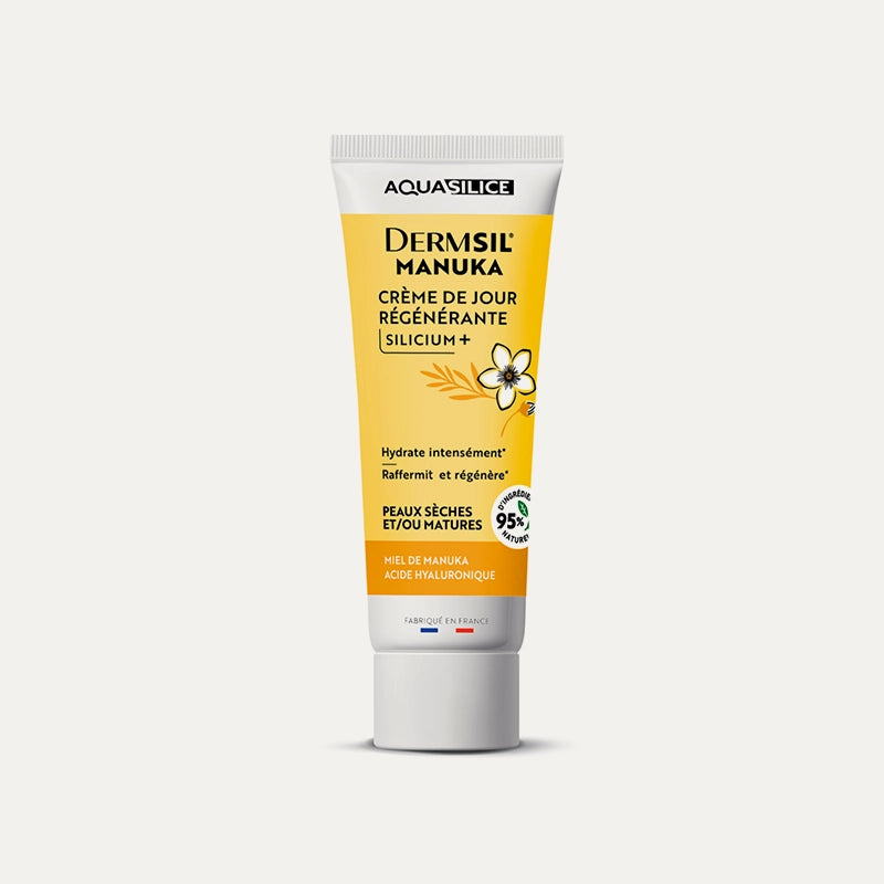 Soin visage jour hydratant à l'Acide Hyaluronique, Miel de Manuka et Silicium Organique