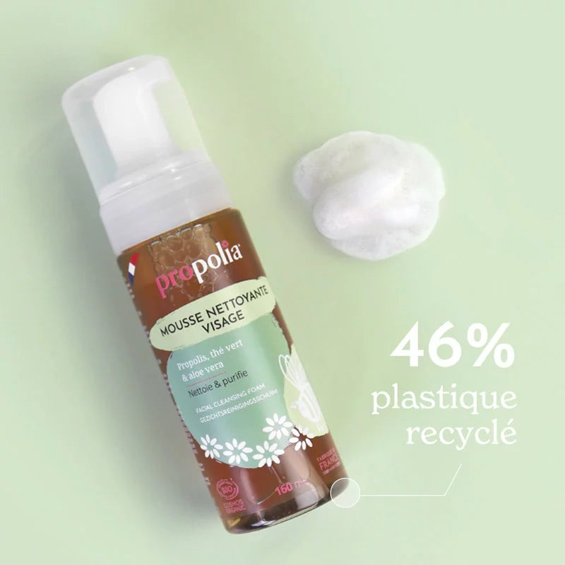Mousse Nettoyante visage BIO - Propolis, Thé vert & Aloe vera