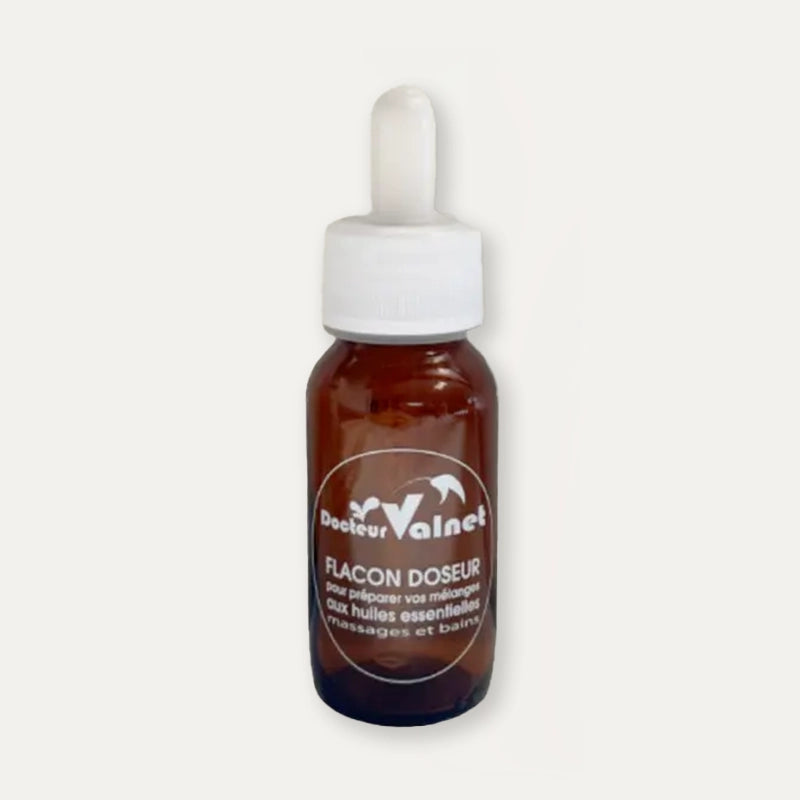 Flacon avec pipette en verre ambré 50 mL