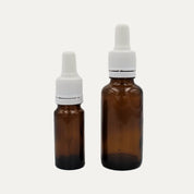 Flacon avec pipette en verre ambré - 10 ml ou 30 ml